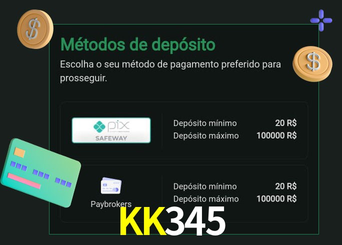 O cassino KK345 oferece uma grande variedade de métodos de pagamento
